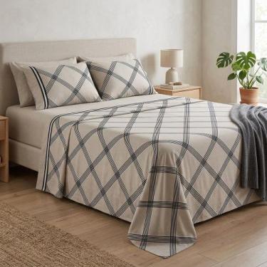 Imagem de Jogo de Lençol Cama Queen Karsten 100% Algodão Percal 4 peças Macio An