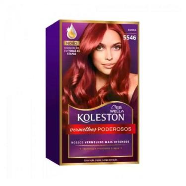 Imagem de Wella Koleston Coloração Amora 5546 Kit Hidratante Brilho Intenso + Re