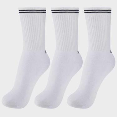Imagem de Kit Meia Lupo Sport Básica Cano Longo 3 Pares Branca, 41-44