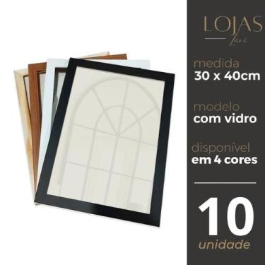 Imagem de Kit 10 Molduras 30x40cm Vidro Certificado Diploma Fotografia - Branco 