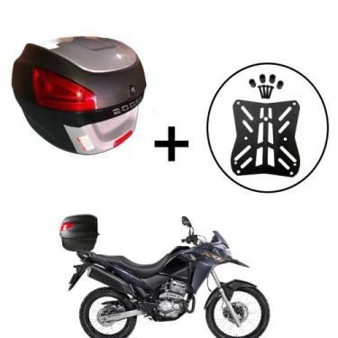 Imagem de Baú para moto Awa Proos 29 Litros + Suporte Superior Xre 300, Prata