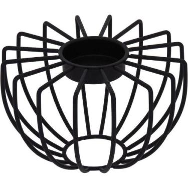 Imagem de Castiçal Metal 10x17x17cm Preto - NH