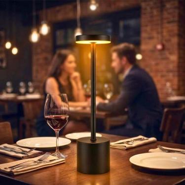 Imagem de Luminária LED Mesa Recarregável Sem Fio 3 Tons Luz Toque Dimerizável I