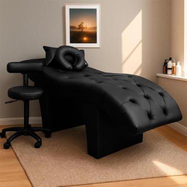 Imagem de Kit Maca Capitonê Para Estética Cílios Sobrancelhas e Mocho - SOFA STO