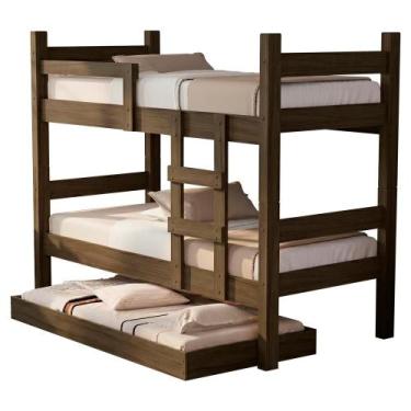 Imagem de Beliche Solteiro Leticia Com Cama Auxiliar Mili MDF 199X95 cm Decmade 