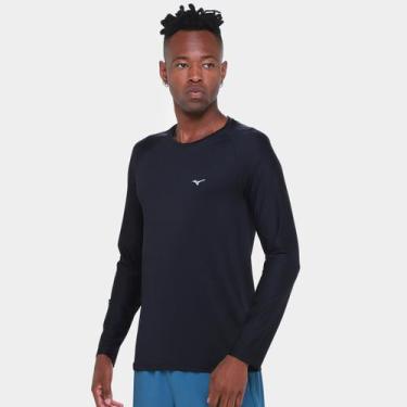 Imagem de Camiseta Mizuno Pro UV Manga Longa Masculina, Preto, M