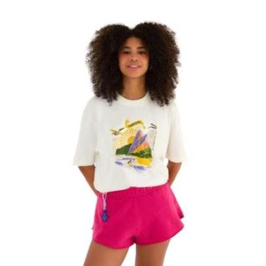 Imagem de Tshirt Farm Rio Ipanema Silk Paisagem Off White-Feminino