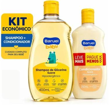 Imagem de Kit Banho Bebê Baruel Baby Glicerina Hidratação Suave 610ml
