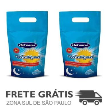 Imagem de Desinfetante Weekend 2,4 Kg Piscinas Verdes Kit 2 Hidroazul