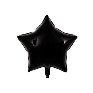 Imagem de Balão Metalizado Estrela - 18 Polegadas - Animare, Preto