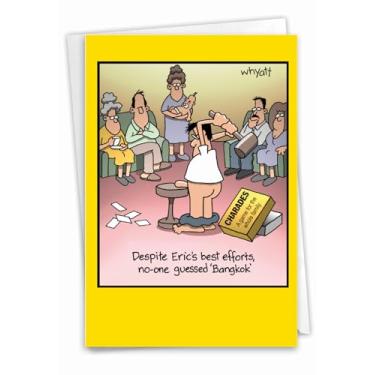 Imagem de Bangkok – Cartão de aniversário divertido de jogo de tabuleiro com envelope (11 x 17 cm) – Jogo de família de charadas de humor adulto, artigos de papelaria Bday Comic para homens, mulheres, adultos – Cartão de parabéns para aniversários 8300