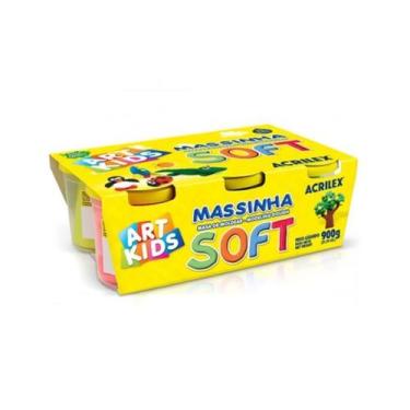 Imagem de Massinha de Modelar Soft Acrilex 6 Cores 900g