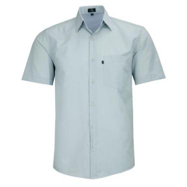 Imagem de Camisa Social LBL Masculina Manga Curta Com Bolso Plus Size Tamanho P 