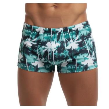Imagem de Sunga Boxer Estampa Tropical Adulto Forrada Box Moda Praia Piscina Nat