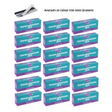 Imagem de Grampo P/ Grampeador 26/6 Atacado Marca Onda Caixa com 20 Cx