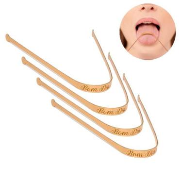 Imagem de Raspador de língua Ayurveda 100% cobre puro com frase kit 4 - Abah Sto
