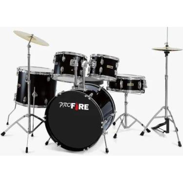 Imagem de Bateria Spanking Pro Fire Preta Bb22" Ferragens Cromadas
