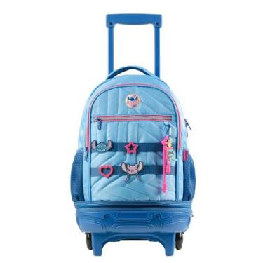 Imagem de Mochila de Rodinhas Feminina Stitch Star Azul - Disney, U, Azul