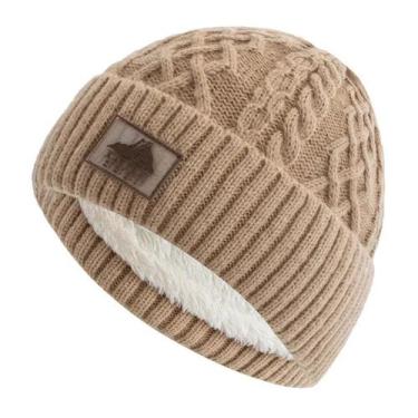Imagem de Gorro Novo estilo unissex manter quente chapéu de inverno forrado cabe