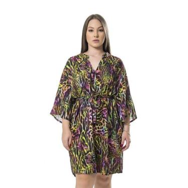 Imagem de Saída de Praia Onça Kaftan Calcutá - Pimenta Rosada, G
