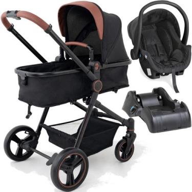 Imagem de Carrinho Bebe Moises Bebe Cocoon Preto Base Galzerano Ivy G22 Black