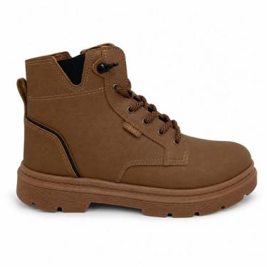 Imagem de Coturno infantil klin london para meninos ref 366021000 - 32, Marrom, 