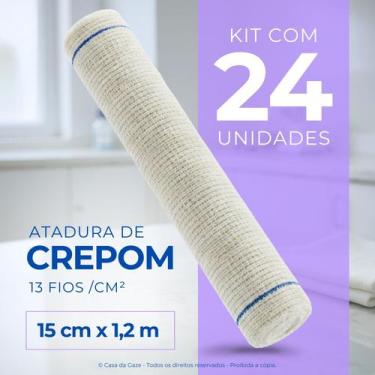 Imagem de Atadura Crepom Faixa Bandagem Elástica 15cmx1.2m Kit 24 Un - Casa da G