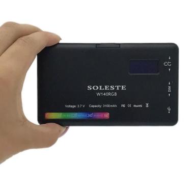 Imagem de Iluminador LED Soleste W140RGB 140 LEDs 2500K-9000K Portátil com Bater
