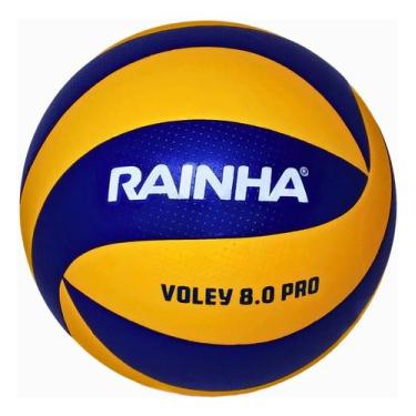 Imagem de Bola de Vôlei Profissional Quadra Rainha 8.0 Cor:Amarelo+Azul, Amarelo