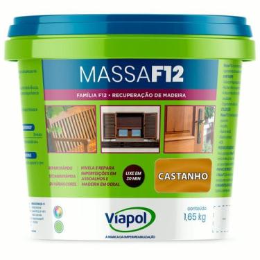 Imagem de Massa Calafetar Correção Madeira Viapol F12 1,65Kg Castanho
