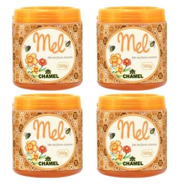 Imagem de Mel Silvestre 100% Puro Chamel - 4 Potes de 500g
