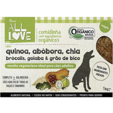 Imagem de Comidinha Orgânica All Love Veggie Ovo, Quinoa, Abóbora, Chia, Brócolis, Goiaba & Grão de Bico para Cães Adultos - 1 Kg