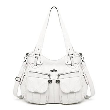 Imagem de Bolsa feminina Angelkiss com alça superior, bolsa de mão, bolsa de ombro, Branco, free size