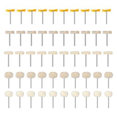 Imagem de Zwbfu 50pcs 3.0mm Haste de lã de feltro de algodão almofada de polimento e roda de polimento Mini roda de escova de polimento para ferramentas giratórias Kit de ferramentas de polimento de