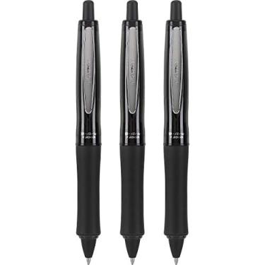 Imagem de PILOT Caneta esferográfica recarregável e retrátil Dr. Grip FullBlack, ponta média, tinta preta, pacote com 3 (14634)