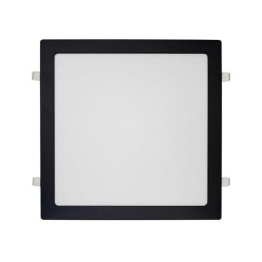 Imagem de Painel de Led Blumenau Quadrado de Embutir 24W Bivolt Preto 4100K Luz Neutra