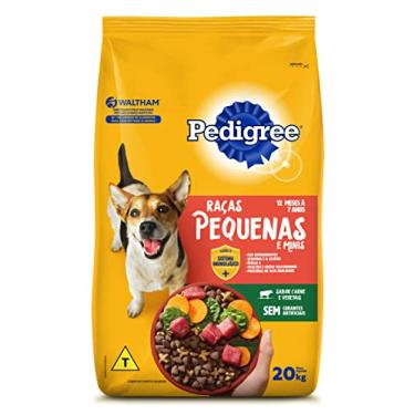Imagem de Ração Pedigree Carne e Vegetais Cães Adultos Raças Pequenas e Minis 20 kg