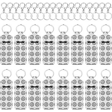 Imagem de Patelai Porta-batom de vôlei, 16 peças, chaveiros, bálsamo, batom, chaveiro, cordão de encaixe, bolsa com 16 peças de clipes de metal para lembrancinha de festa esportiva de vôlei, Vermelho, 32 Piece