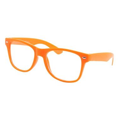 Imagem de grinderPUNCH Tamanhos infantis óculos de cor lentes transparentes nerd geek fantasia falsa infantil (idades 3 – 10), laranja