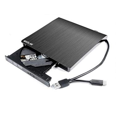 Imagem de Gravador de CD de DVD externo portátil USB 3.0 e USB-C 2 em 1 unidade óptica para laptop Lenovo IdeaPad 330 330S L340 C340 S340 S145 S540 130 S 940 14 15 Ultraslim Laptop, 8X DVD+-R RW DL CD-RW