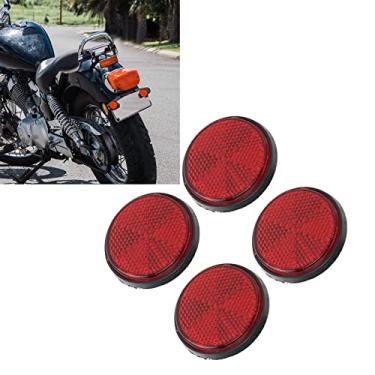 Imagem de 4 pe?as refletores de aviso redondos de bicicleta,Refletores dianteiros e traseiros de bicicleta, refletor redondo vermelho de 2 polegadas, para bicicleta, reboque, caminh?o, barco, caixa de cor