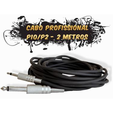 Imagem de Cabo P2/ P10 2Metros Caixa De Som Violão Guitarra Prime