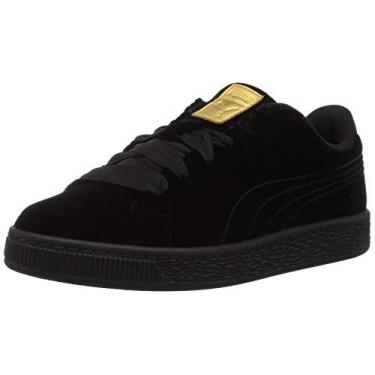 Imagem de Puma Basket Classic Velour Kids, Puma Black-metallic Gold, 7 Toddler