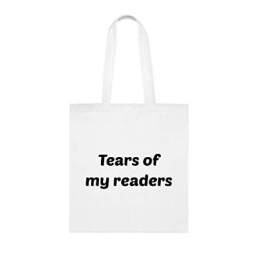 Imagem de Sacola para leitores, sacola Tears Of My Readers, presente para leitores, bolsa de ombro para leitores, bolsas reutilizáveis para leitores, ideia de presente de cesta de Natal de aniversário,