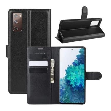 Imagem de Capa Capinha Carteira 360 Para Samsung Galaxy S20 FE com Tela de 6.5" polegadas - Case Couro Flip Wallet Anti Impacto - (Preto)