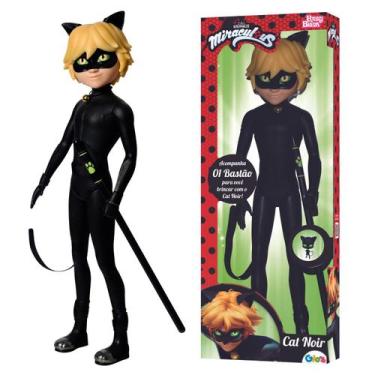 Boneco Cat Noir Miraculous Original Novabrink Com Bastão