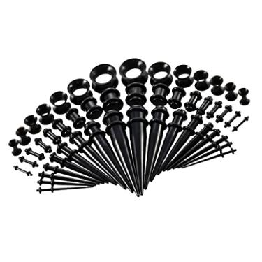 Imagem de Newmind 50 peças de alargadores e alargadores de acrílico 14G-00G alargadores de silicone para alargadores de orelha, kit de tamanhos variados, Não disponível, não disponível,