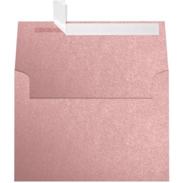 Imagem de Envelopes de convite A7 (14 x 19 cm) - Misty Rose Metallic - Sirio Pearl (50 qt.) | Perfeito para convites, anúncios, cartões de envio, fotos de 5 x 7 | 5380-M203-50