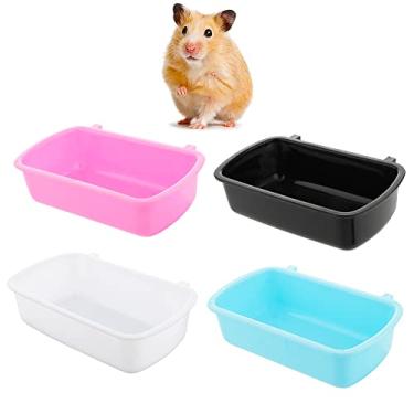Imagem de 4 peças tigela alimentadora de animais pequenos prato básico para hamster ratos ouriço animal pequeno