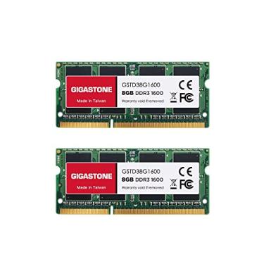 Imagem de 【Somente laptop DDR3】 Kit GIGASTONE 16GB (2x8GB) DDR3/DDR3L 1600MHz (1333MHz) PC3-12800 (PC3-10600) CL11 1,35V/1,5V 2Rx8 SODIMM 204 pinos sem buffer, sem ECC, alto desempenho Atualização da memória do